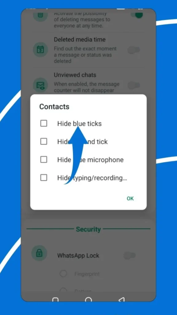 Hide Blue Tick Features